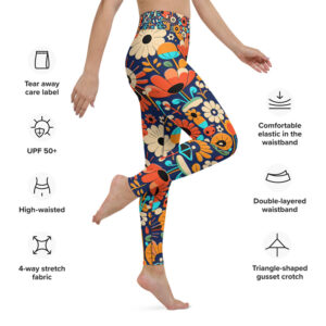 Cosmic Blooms - Athletic Yoga Leggings