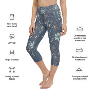 Pencil Petals - Yoga Capri Leggings