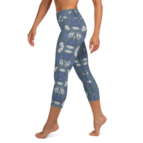 Moisture-Wicking Capri a person wearing leggings with a pattern on them