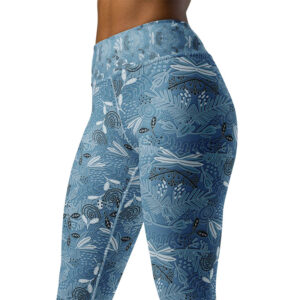 Blue Floral - Yoga Leggings